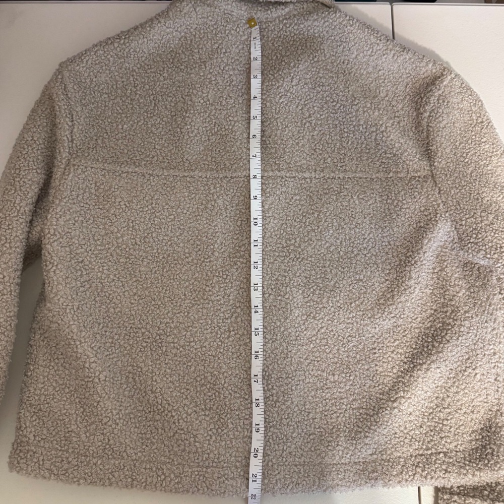 Vuori Sycamore Oversized Short Cozy Sherpa Jacket Shacket Dark Salt Women's S - Picture 9 of 9
